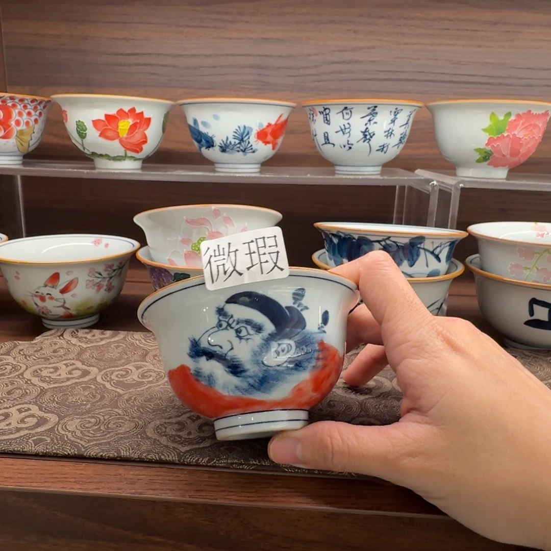 釉下彩纯手绘微瑕