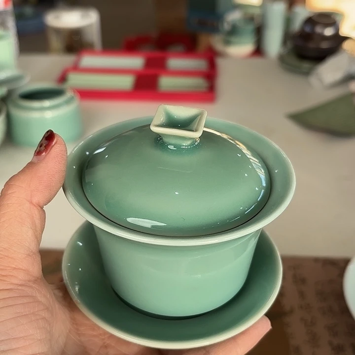 龙泉云间青瓷小米茶器