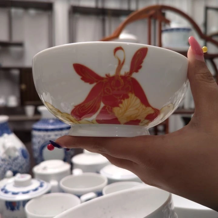 陶瓷生肖碗两只装一级品自行备注生肖