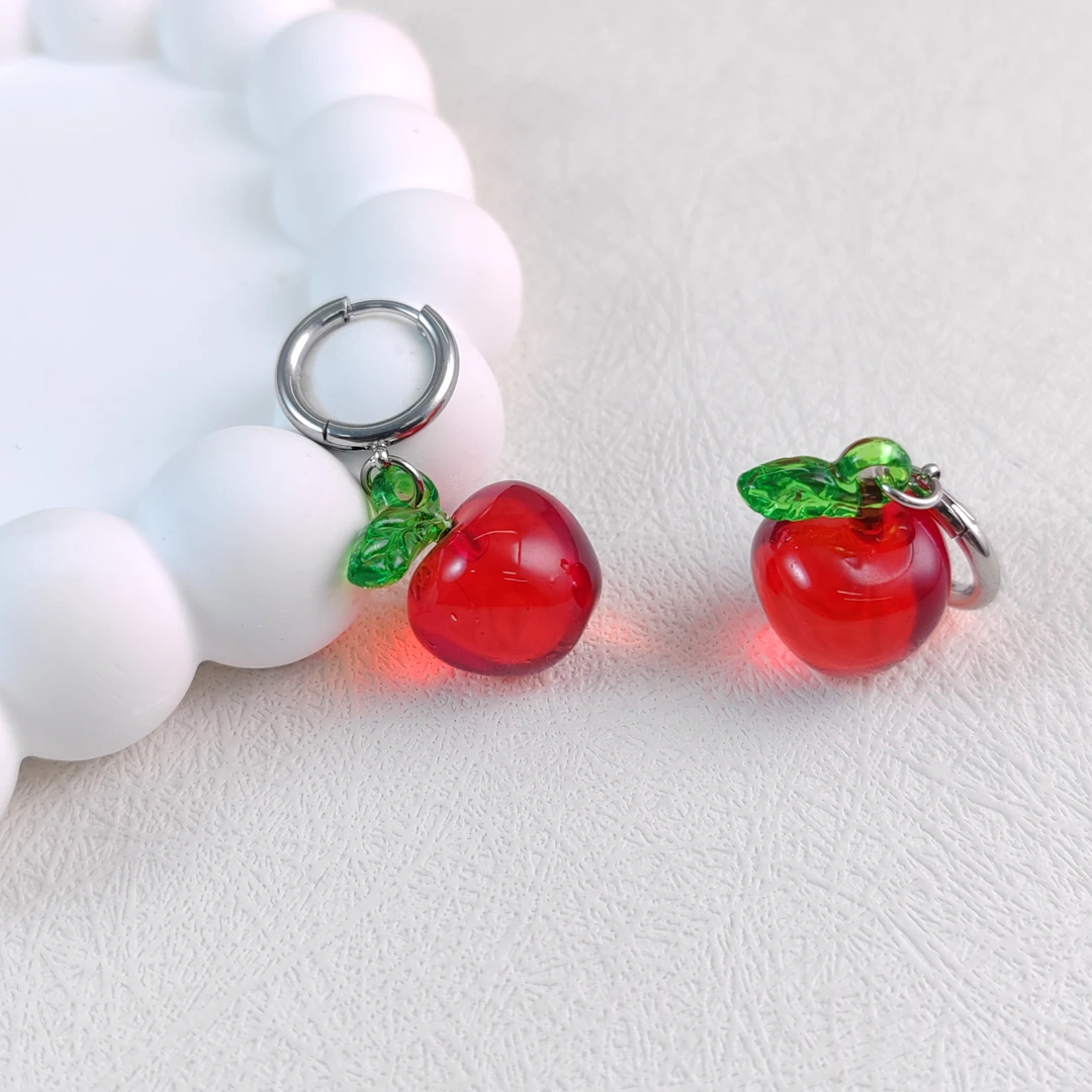 XUPING/旭平首饰 不锈钢亚克力耳饰 春日焕新苹果GDY  T001097118