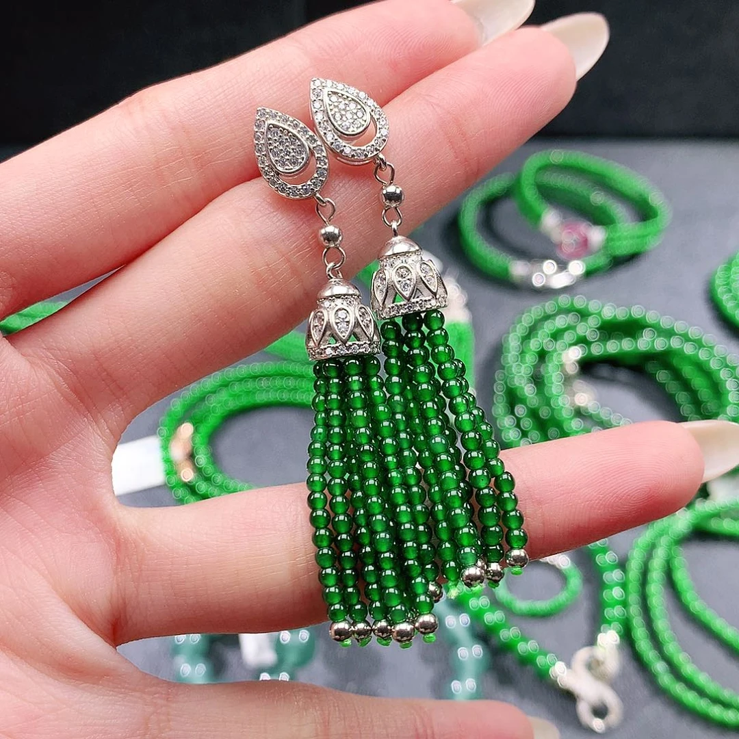 *****翡翠未镶嵌手串耳饰