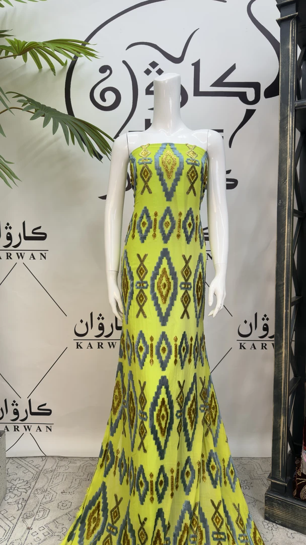 【KARWAN】مىتىسكا سۇ پەرى仿真丝提花绒布料（定制面料不退不换）