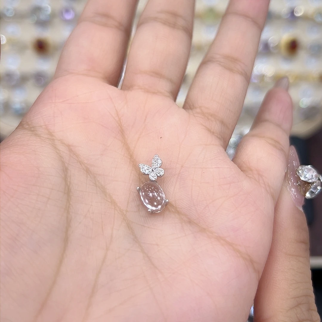 石英质玉吊坠(不含链)银S925镶嵌?****夜