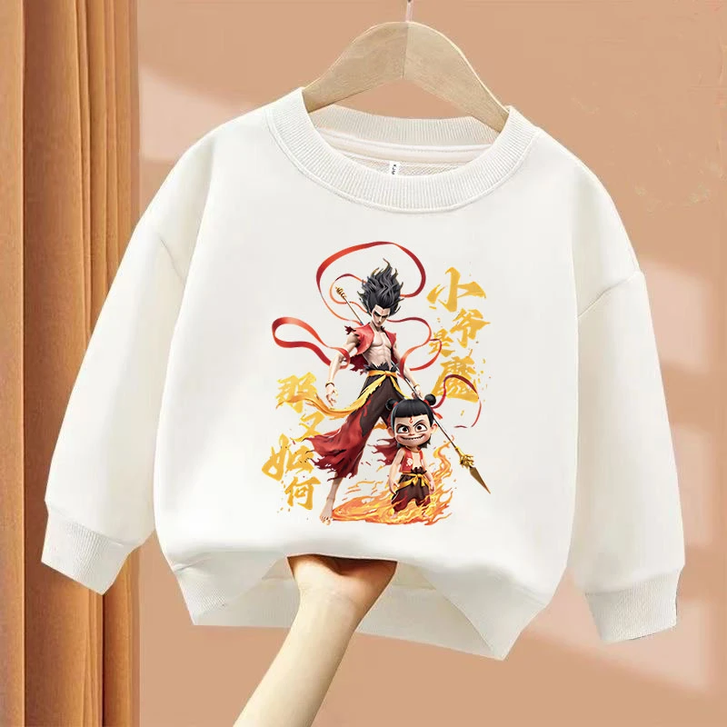 2025年童装哪吒敖丙圆领儿童卫衣春秋款男童女童趣味卡通上衣服潮