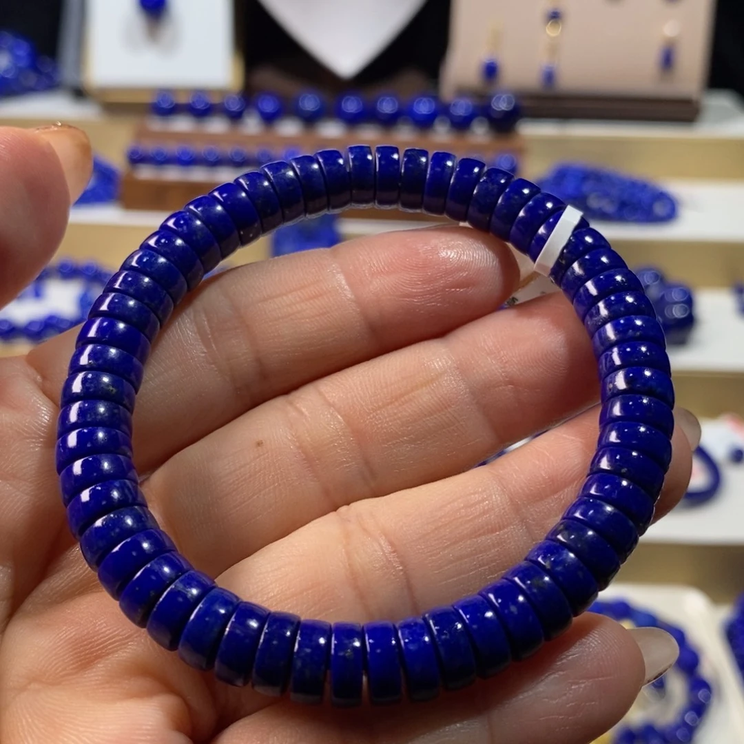 青金石未镶嵌手串8.1m药片