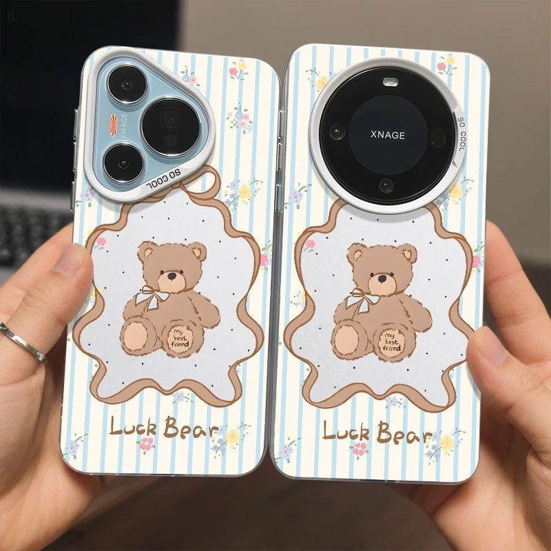 条纹小熊适用苹果/华为/小米/OPPO/VIVO防摔全包ins手机壳潮牌