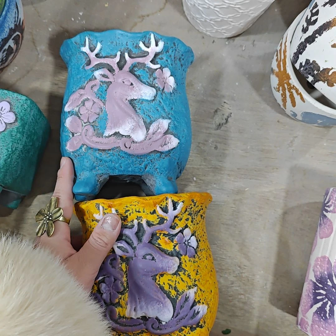 红陶吸水透气的白陶花盆凑满12发货