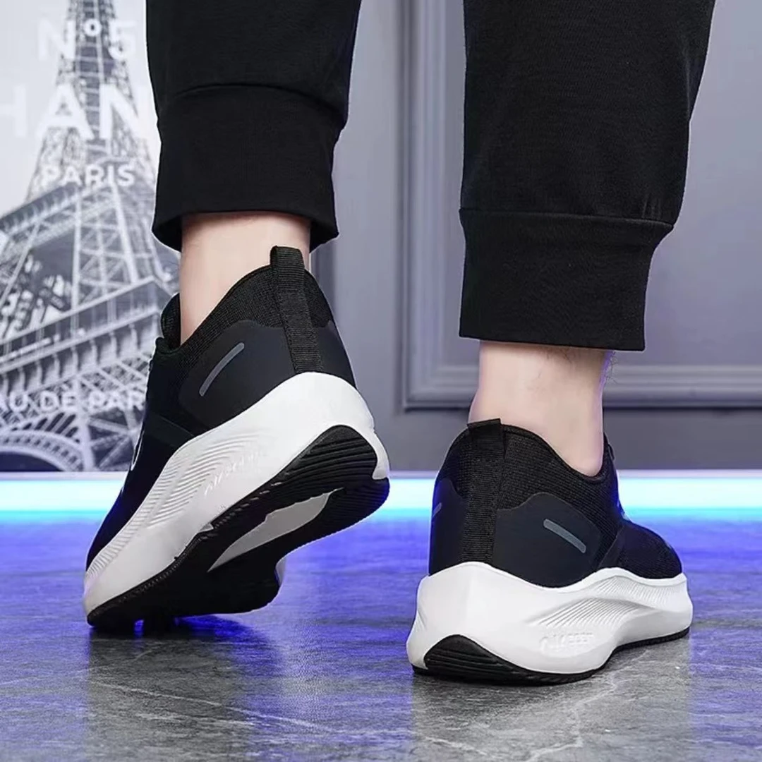 减震透气厚底图腾薄款时尚休闲跑鞋