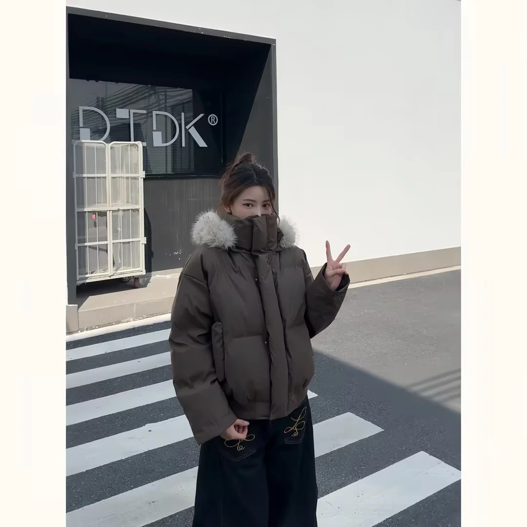 WIND BLOWS可脱卸帽保暖连帽短款棉服棉衣休闲加厚长款韩版百搭