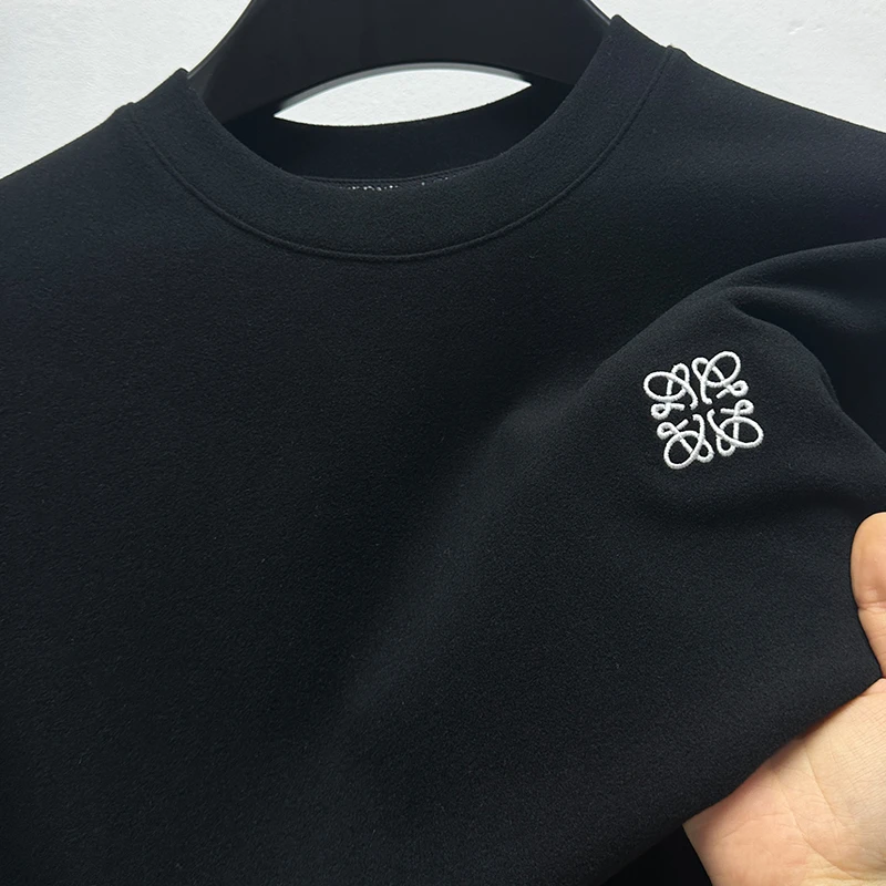 ZaSaFran欧洲站德绒短袖T恤半高领双面绒保暖磨毛圆领内搭舒适装