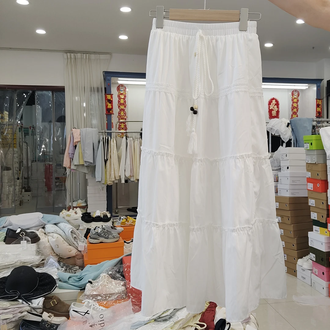 【鞋爱】2520春夏高腰半身裙女A字法式长裙蛋糕裙