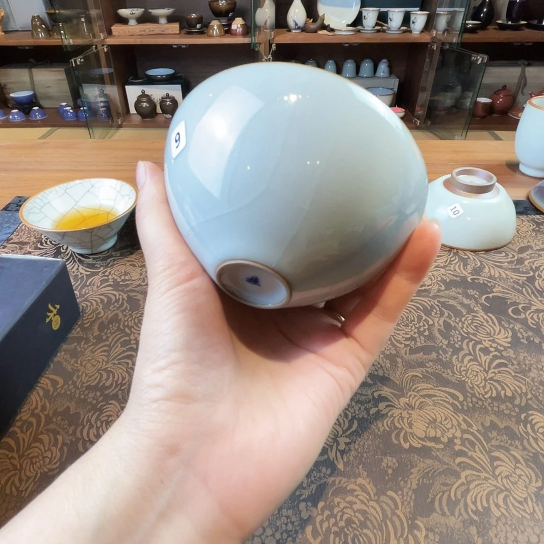 摆件陶开播宠粉浮力植款汝釉杯