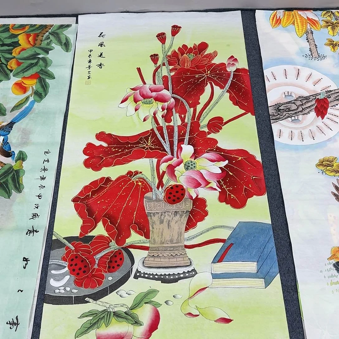 国画尺寸70X138手绘作品