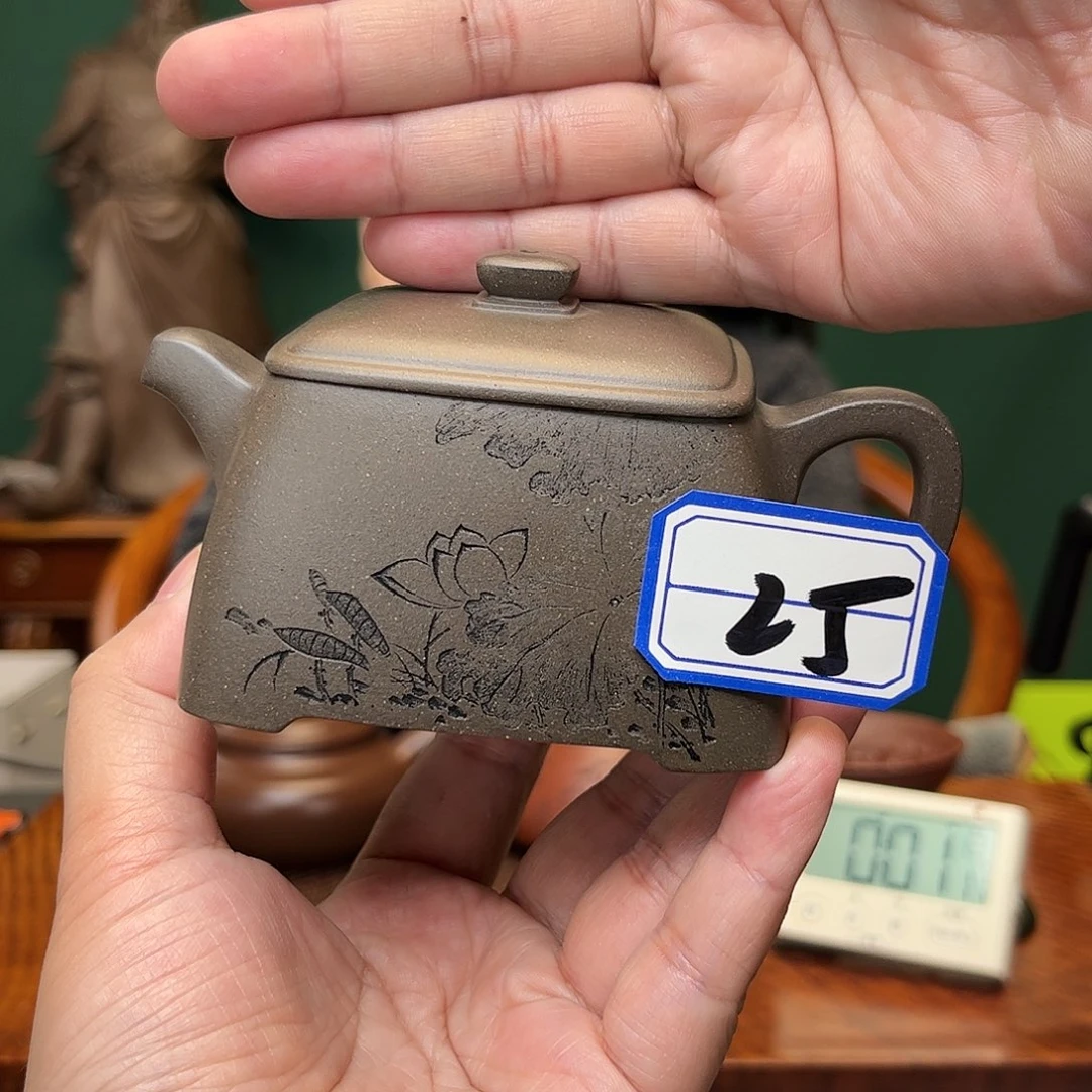 紫砂茶壶捷*全手四方汉瓦