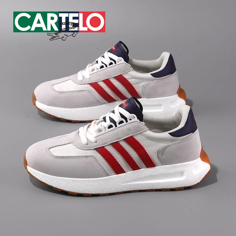 卡帝乐鳄鱼男鞋秋季透气轻便男士休闲阿甘鞋时尚潮流软底运动潮鞋