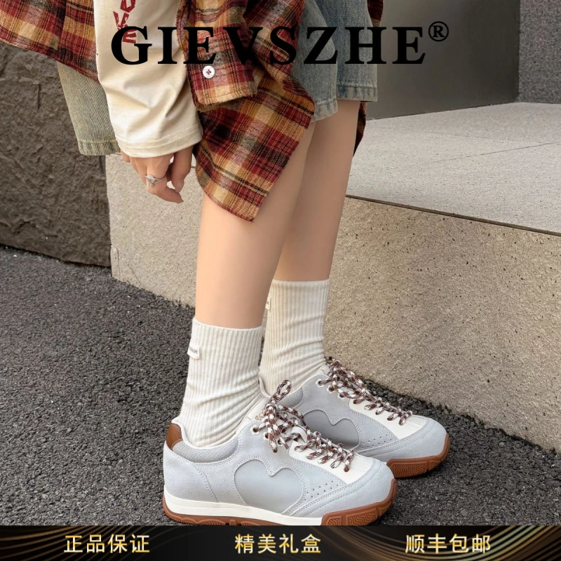 纪诗哲女鞋2025秋季新款女士复古休闲厚底阿甘德训软底透气阿甘鞋