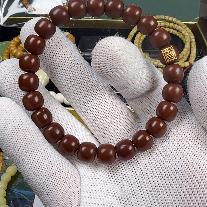 猴头核桃手串梵堇烫金