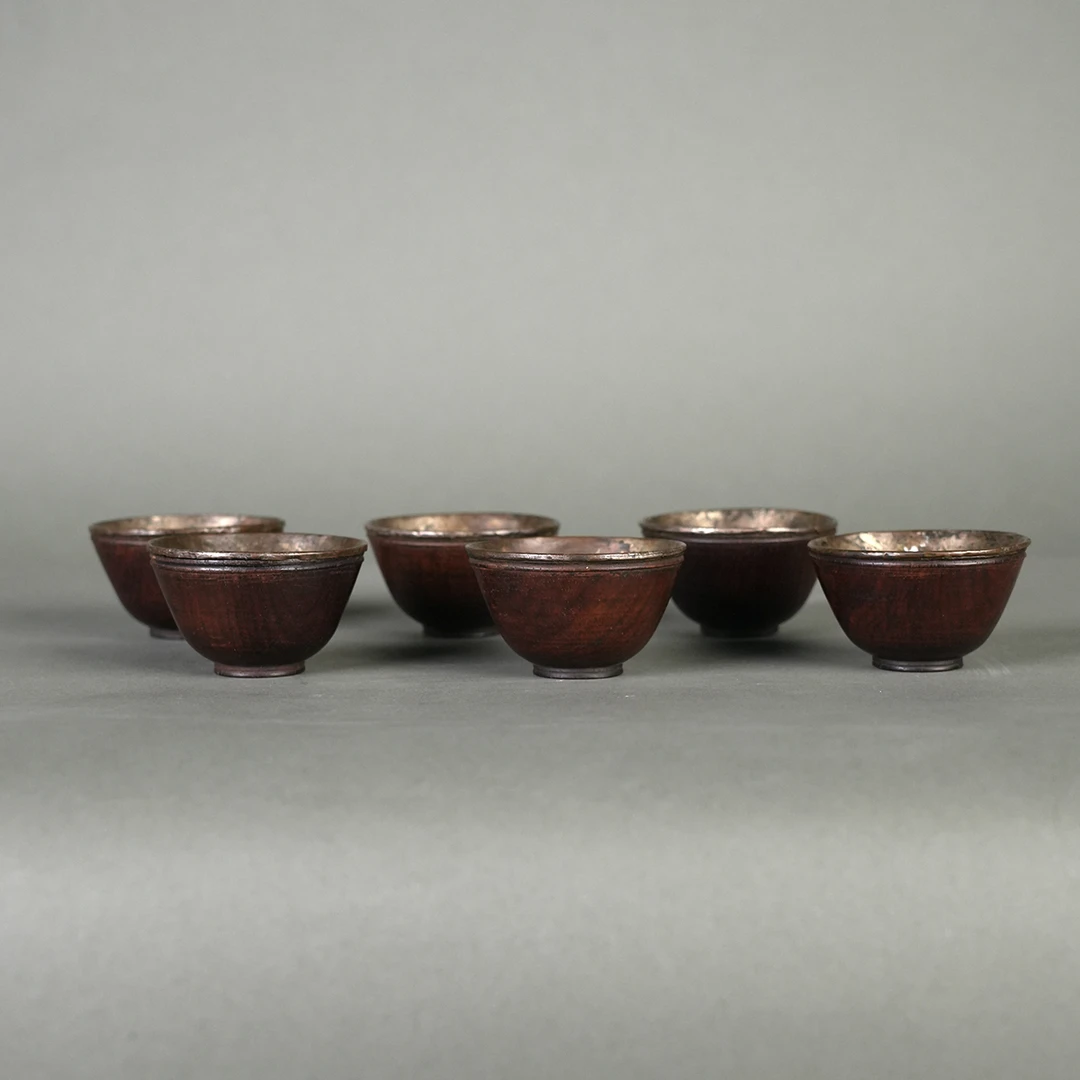 LOT 091604清代 银胆紫檀杯【古董拍卖】