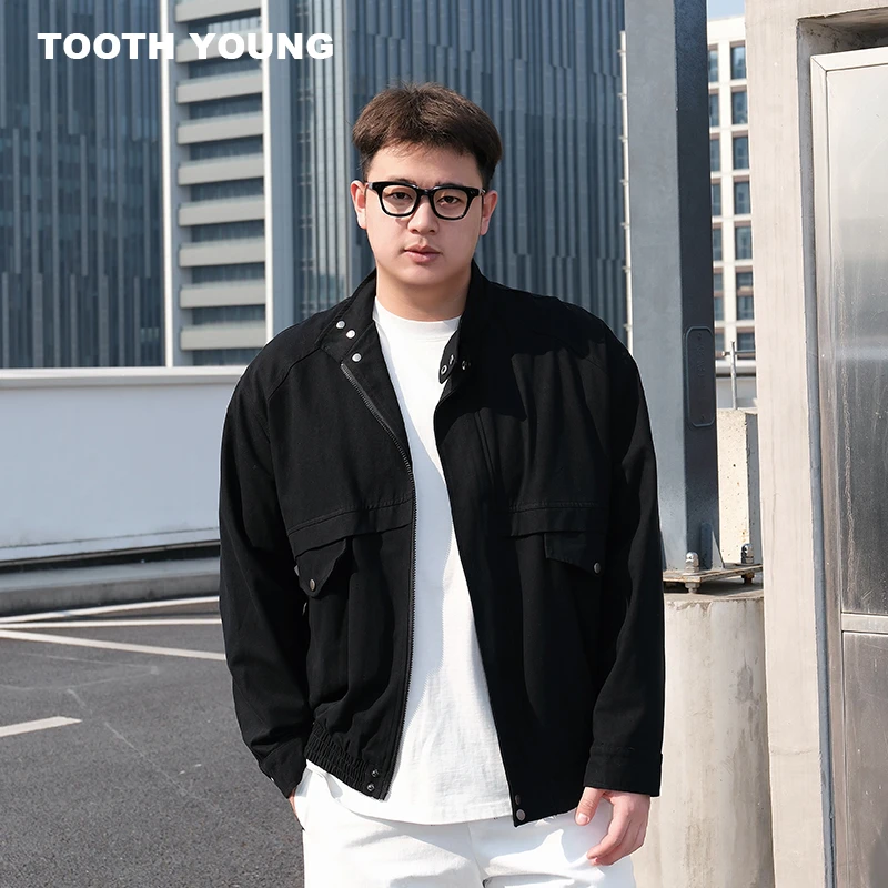 郑一爱穿搭 【帆布夹克】宽松立领大码男士休闲春季外套