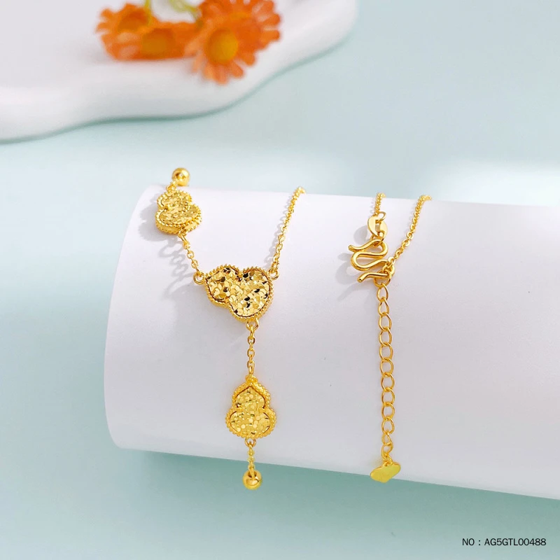 足金碎碎冰葫芦套链