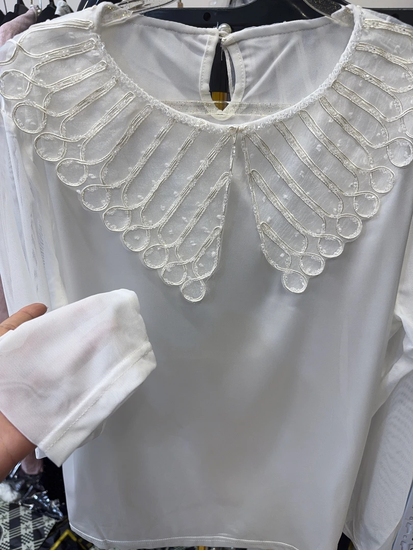 娃娃领长袖雪纺衬衫女秋装2025年新款法式宫廷风白衬衣高级感上衣