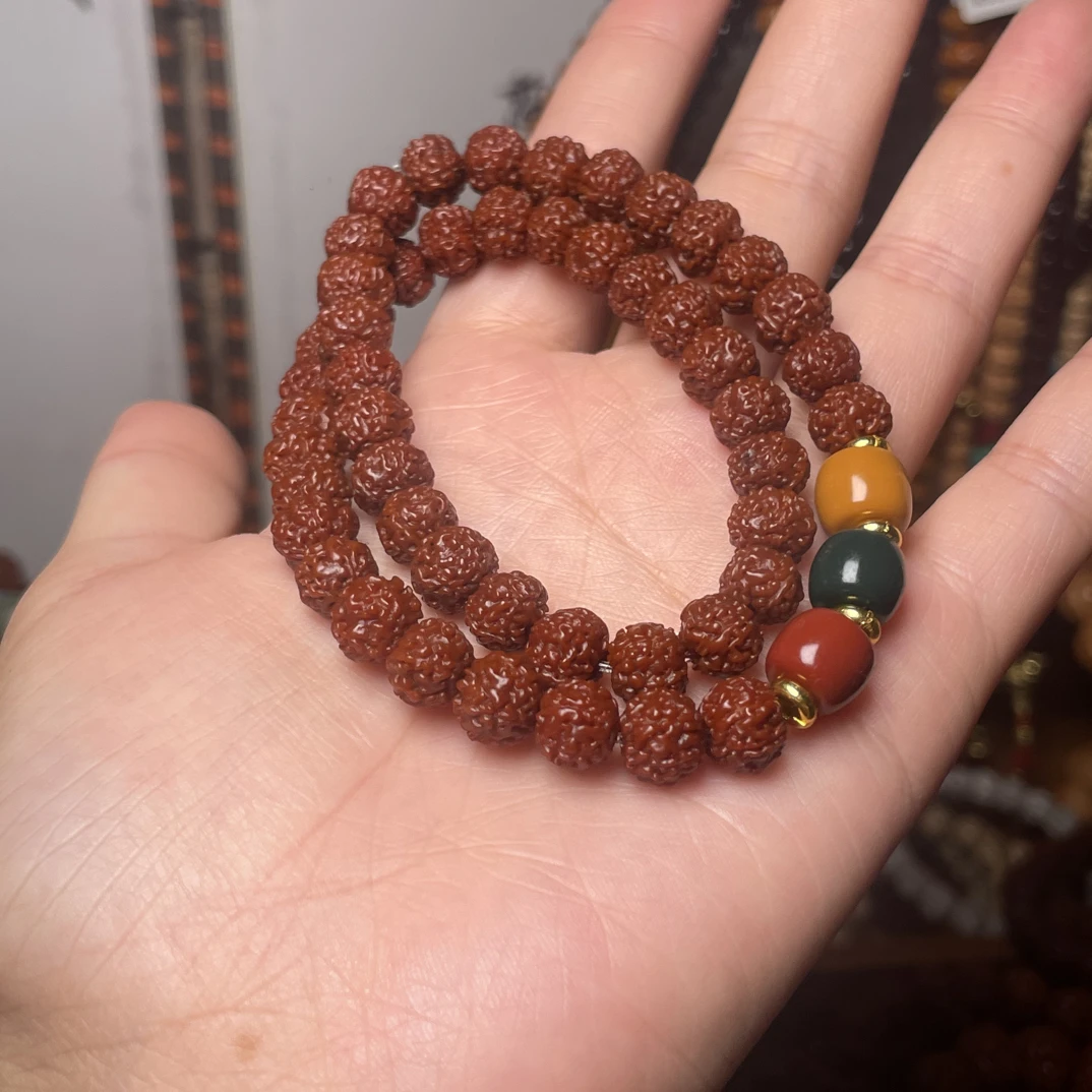 8mm树王爆肉小金刚菩提子手串女文玩核桃原佛珠双圈盘玩手持手串