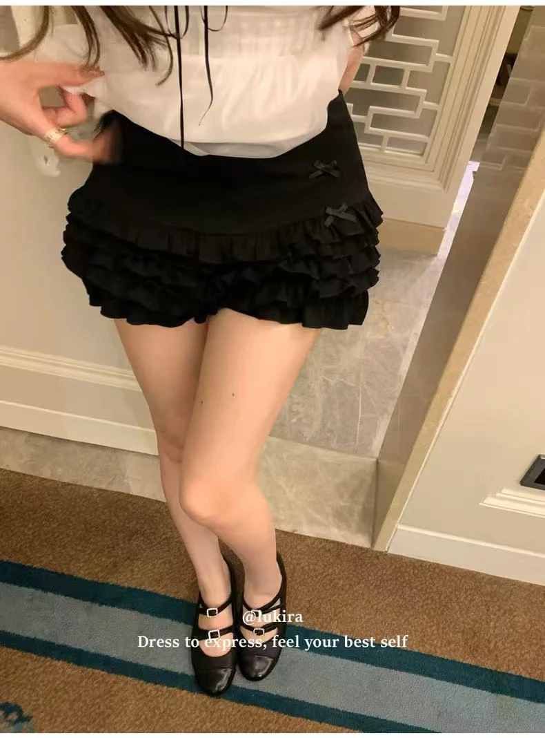 小黑裙多层蛋糕裙