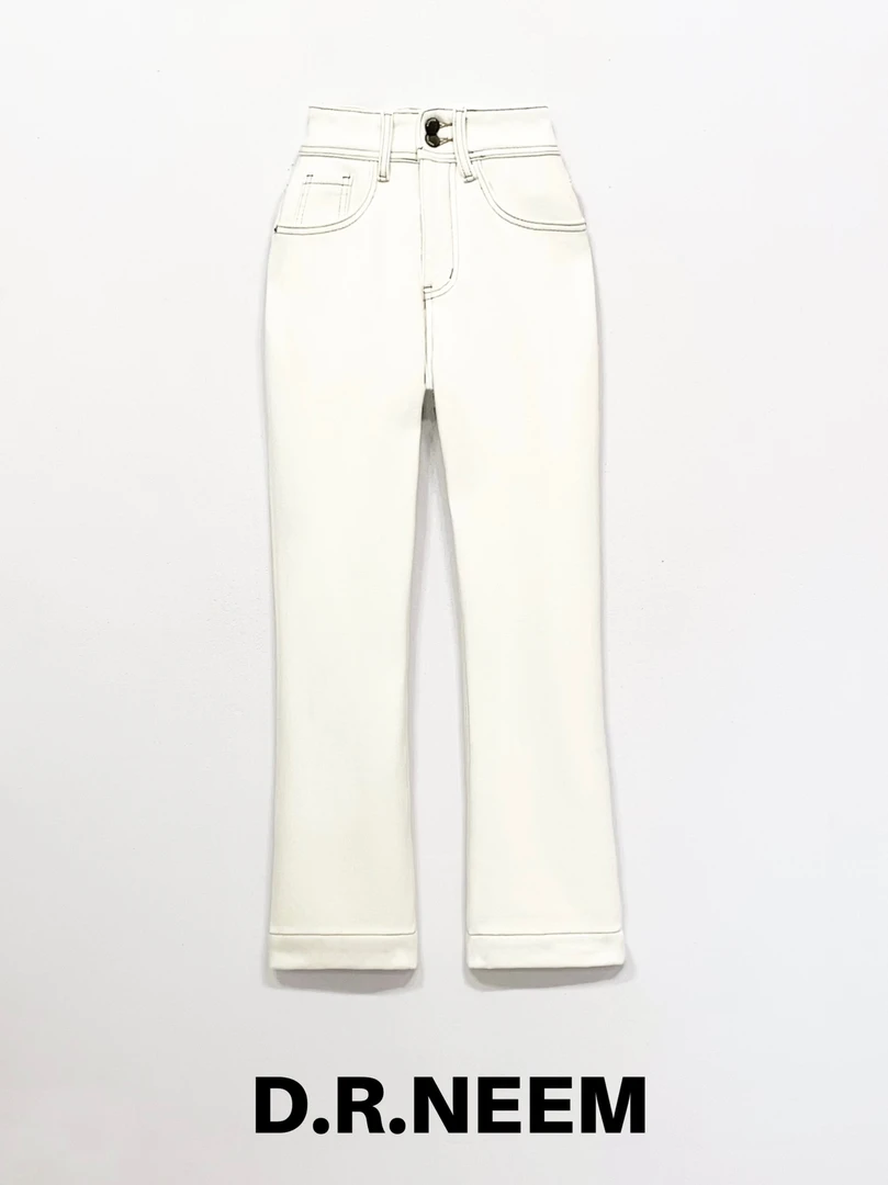 DRN 四面弹微喇小白裤