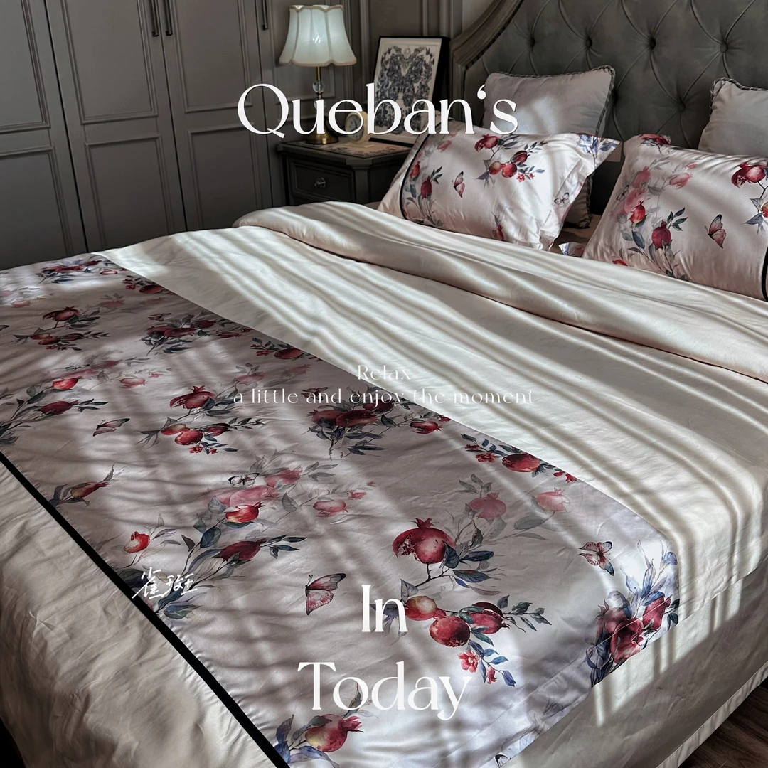 斑斑推荐【丹花雅韵】全棉贡缎数码印花四件套四季款床上用品