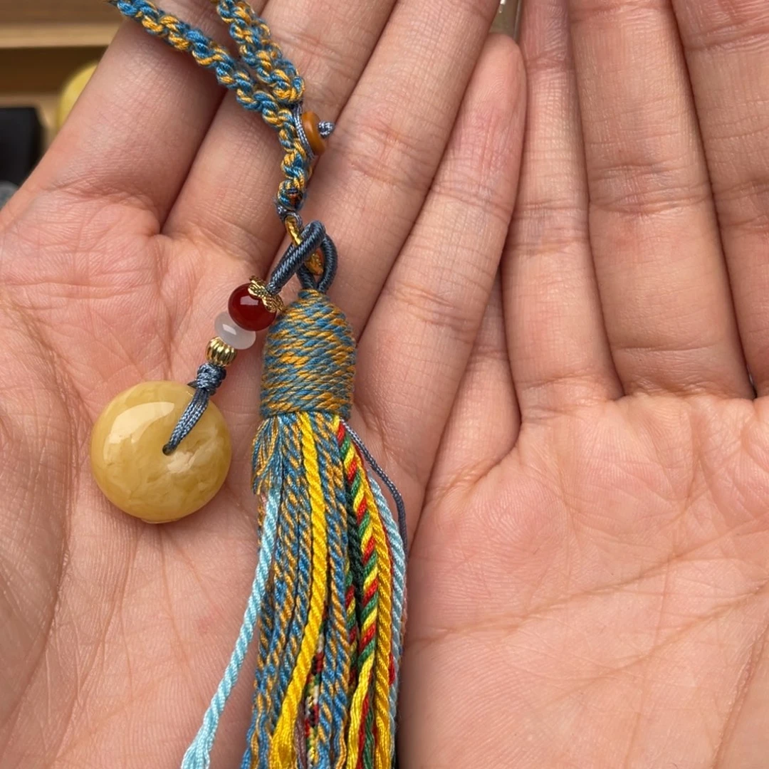 琥珀未镶嵌裸石蜜蜡平安扣静