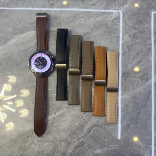 天时适用华为GT6/5/4/3/watch5/4pro纯皮头层牛皮磁吸扣通用表带