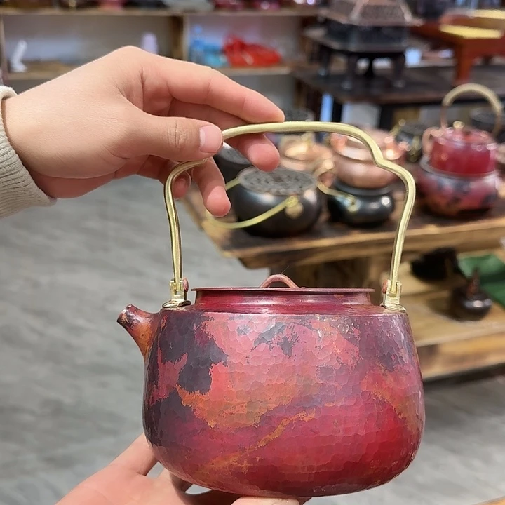 w***3紫铜手工制作北村烧水壶淬火