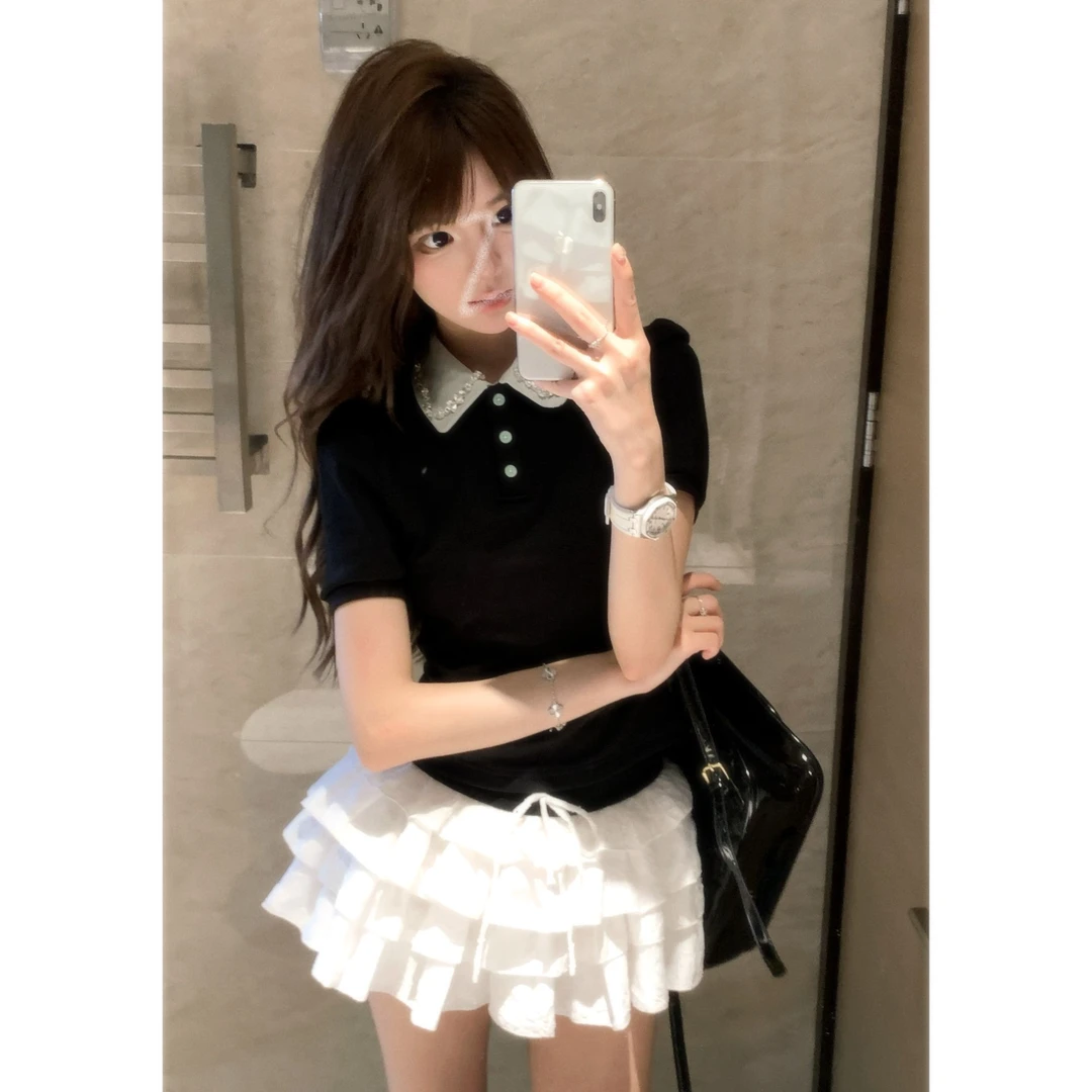 【小李包专属】高知甜妹 miu系小香风纯欲甜美辣妹短袖学院风套装