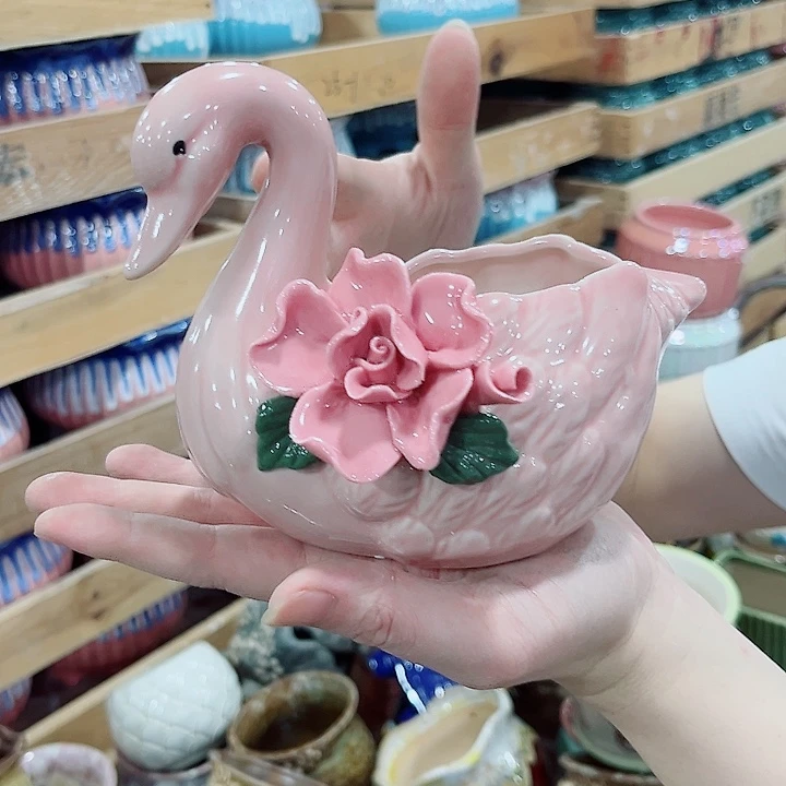 有孔.凑单10元陶瓷花盆发货！