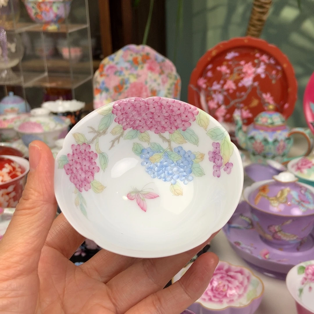 陶景德镇陶瓷花口绣球花