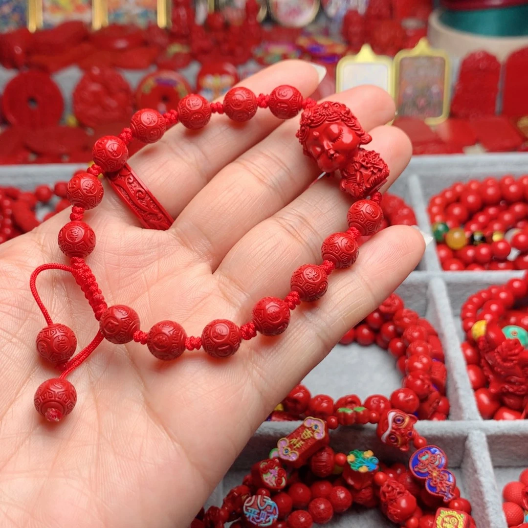 天然辰砂工艺品朱砂手串