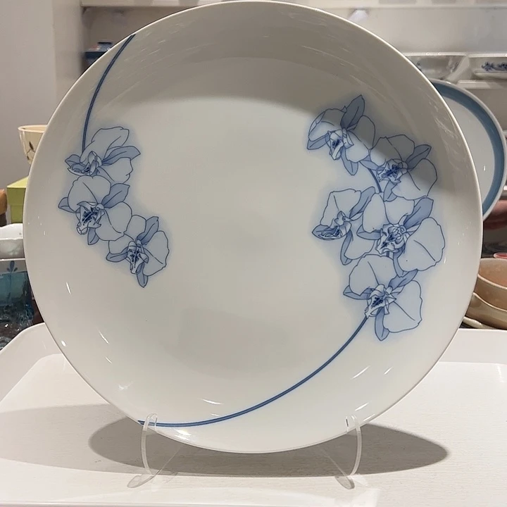 @***常瓷香香超大蝴蝶兰画片青花大盘子超美很润