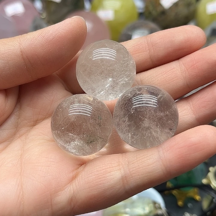 水晶未镶嵌珠宝半成品70克白水晶球