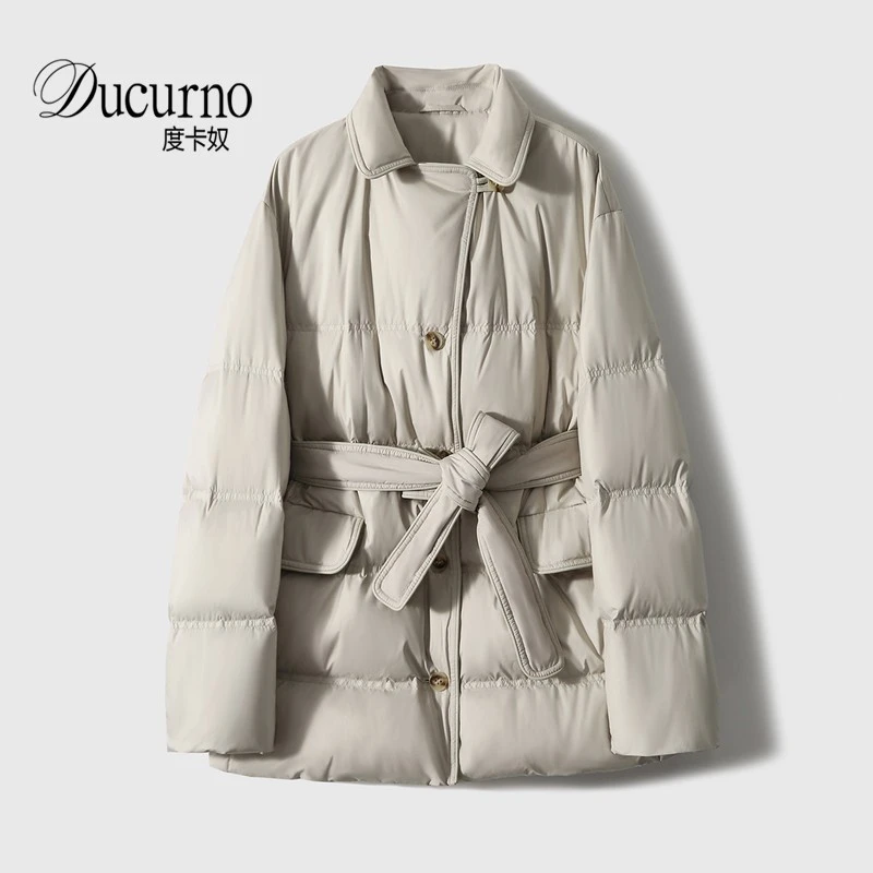 高级感轻薄休闲白鹅绒羽绒服女短款2026冬季新款时尚百搭保暖外套