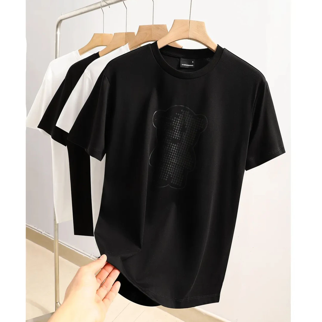 宝丫轻奢 春季男士圆领短袖休闲T恤K1570