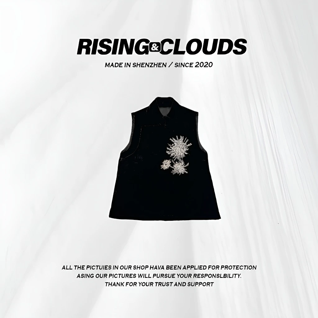 RISING&CLOUDS小云姐【黑鹊】舒适百搭无袖时尚烟花马甲010183