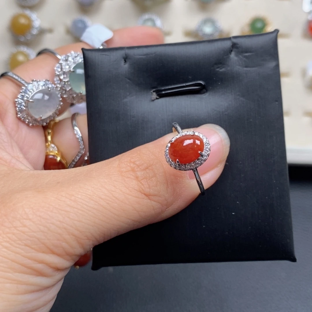 翡翠戒指银S925镶嵌E****a戒指