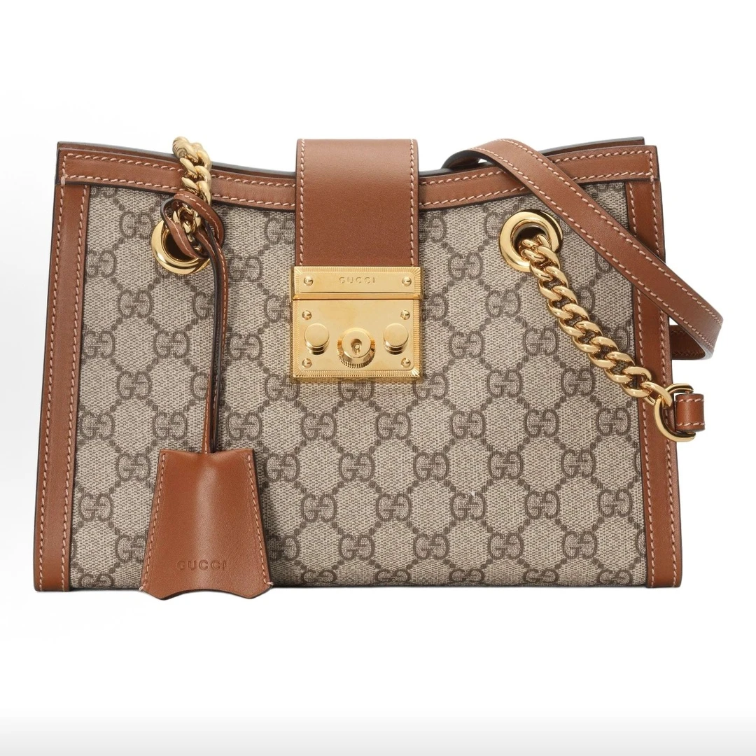 95新 GUCCI/古驰 padlock小号焦糖色单肩包16707200