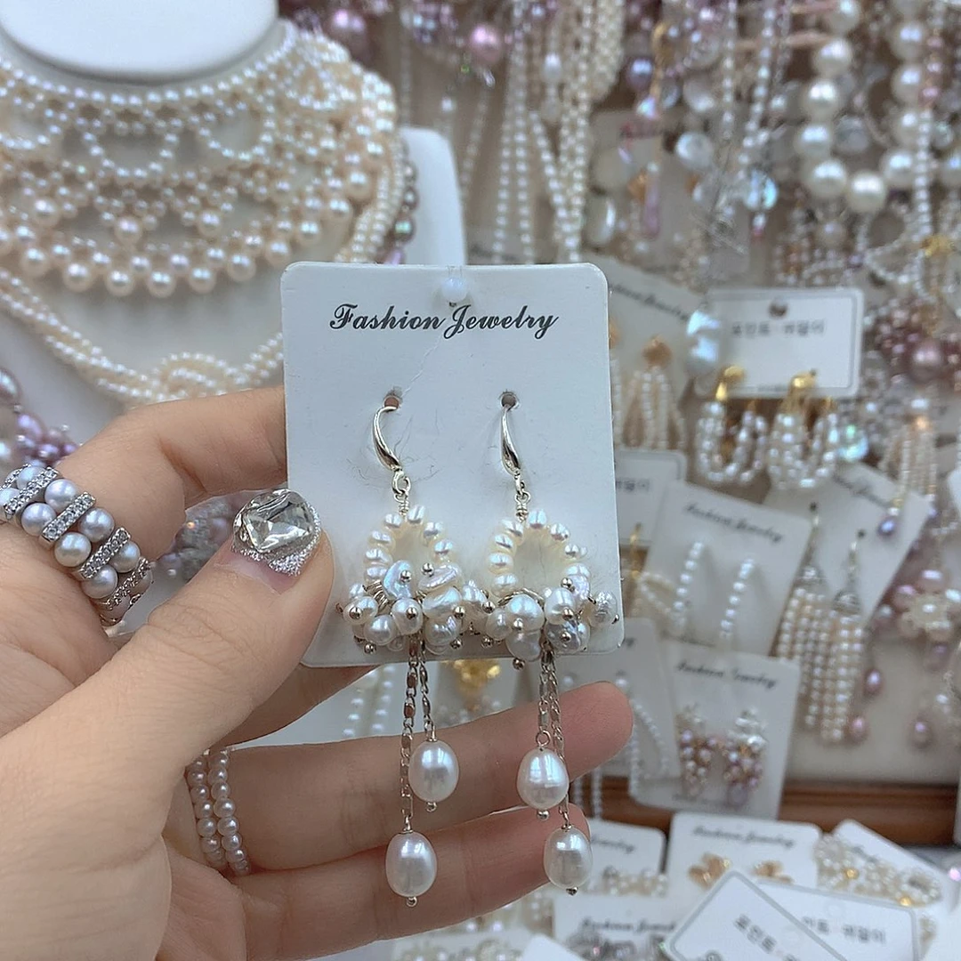 耳饰淡水珍珠银S925镶嵌