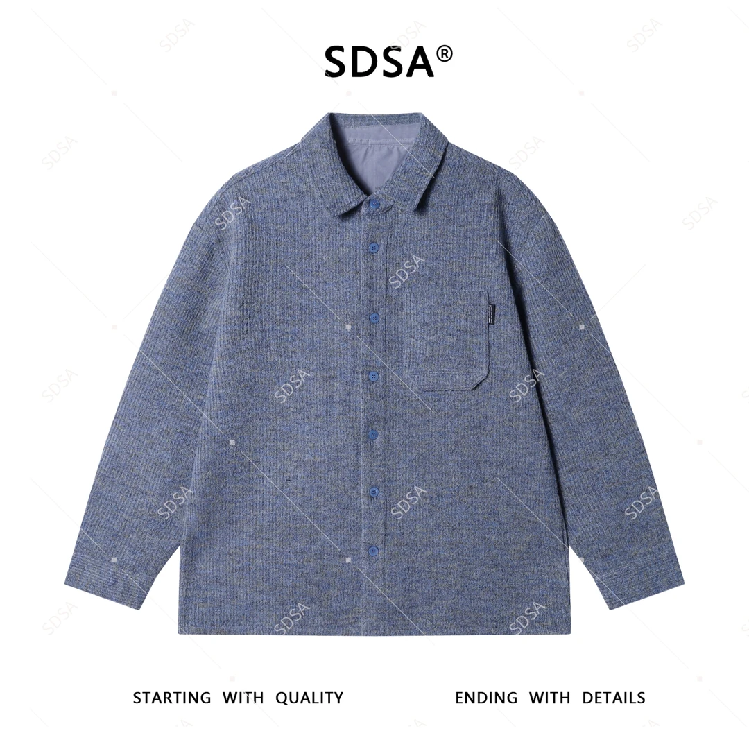 SDSA男士2025新款轻奢痞帅男装简约撞色针织开衫外套百搭时尚上衣