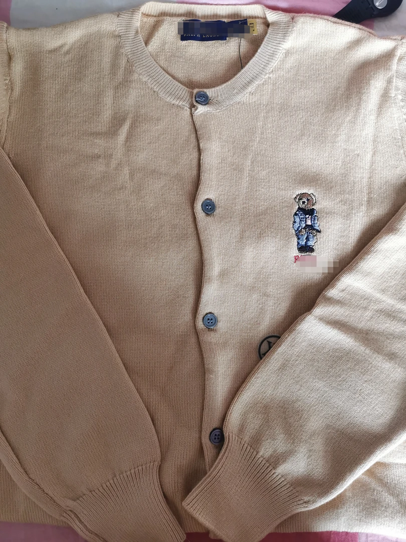 圆领开衫刺绣小熊针织衫时尚休闲