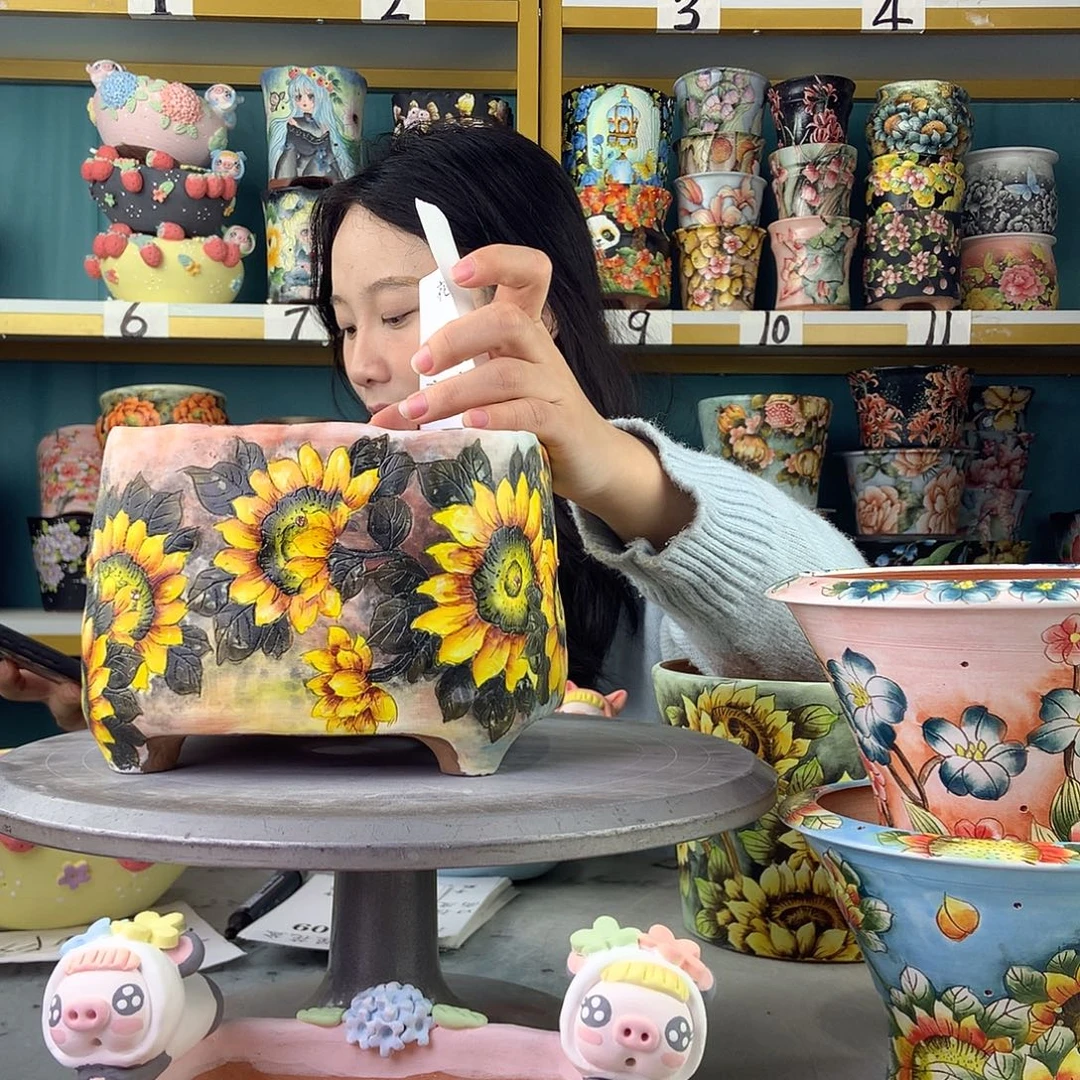 苦****陶景德镇手工花盆508