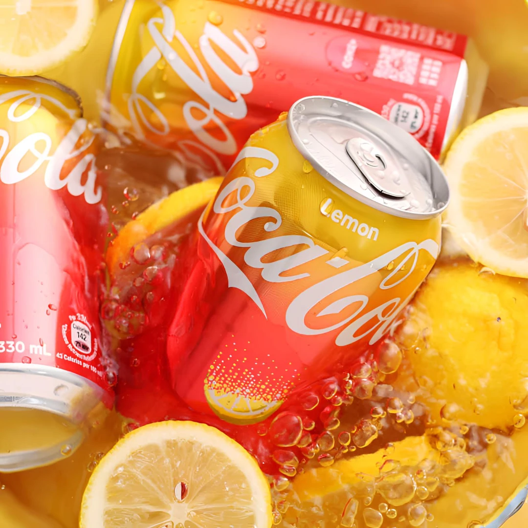 6罐/澳门版柠檬味可口可乐网红碳酸饮料汽水金色易拉罐夏日饮品