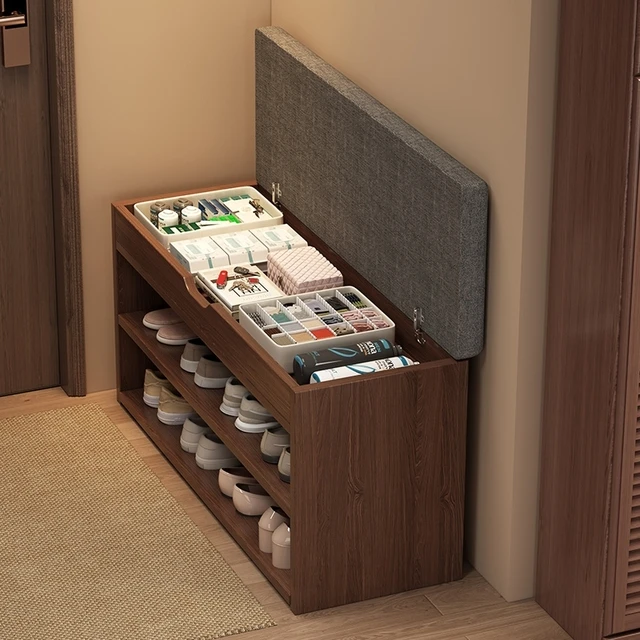 换鞋凳门口家用入户收纳凳可坐一体鞋柜长条鞋架实木穿鞋凳储物