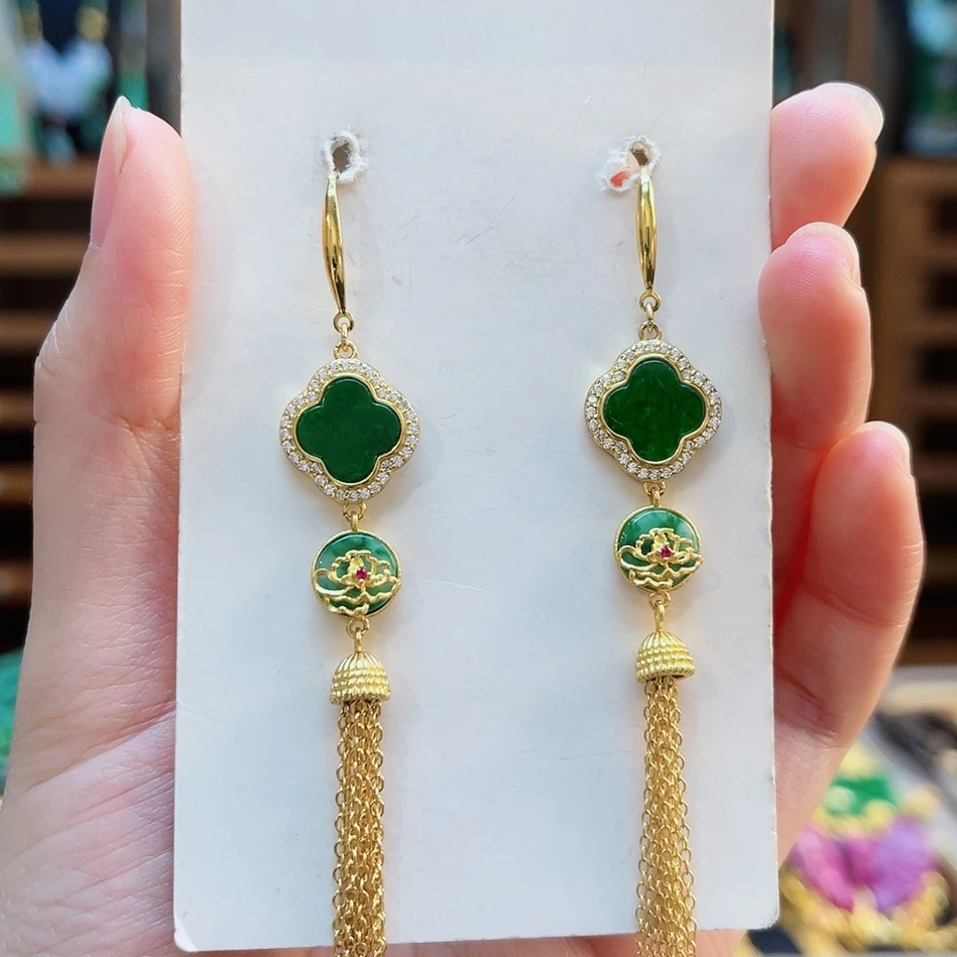 合金翡翠耳饰48小时鉴赏期1